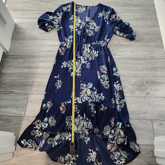 Lapis Dress Women's Dress Size M Floral Beautiful Blue / White Flowery Dress - Picture 8 of 8